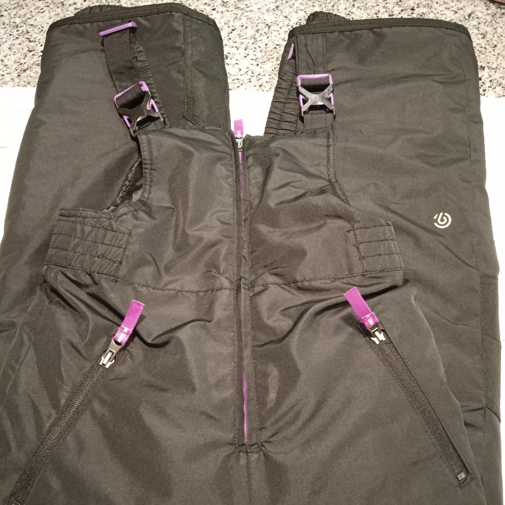 Black Snow Bib with Purple Accents